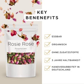 Rosie Rose Edible Pink Rose Petals Vintage Rose, 50 g Dried Flowers for Wedding Cakes, Baking & Cooking, Natural Rose Petals as Edible Decoration for Cakes and Food