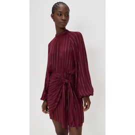 Dress To Women's Short Metallic Wrap Dress, Wine, S