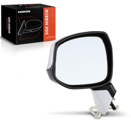 A-Premium Driver Side Power Door Mirror Compatible with Honda Civic 2012 2013 2014 2015 - Non-Heated Manual Folding White Outside Rear View Mirror