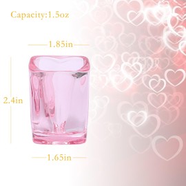 Pink Shot Glass Heart Shot Glasses 2oz,Cute Shot Glasses For Bar Cart Accessories… (12)