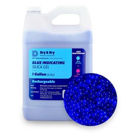 Dry & Dry [6 LBS] Blue Indicating Silica Gel Beads Desiccants (Industry Standard 3-5 mm) - Reusable Desiccant Beads Silica Beads(Blue to Pink)