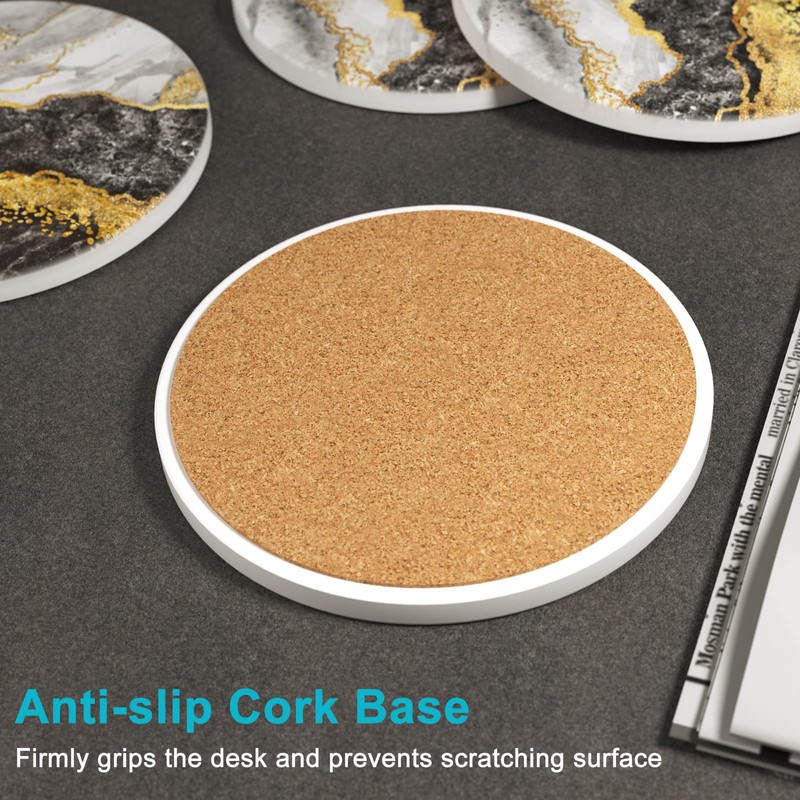 Nipichsha Coasters for Drinks, Set of 6 Cute Absorbent Ceramic