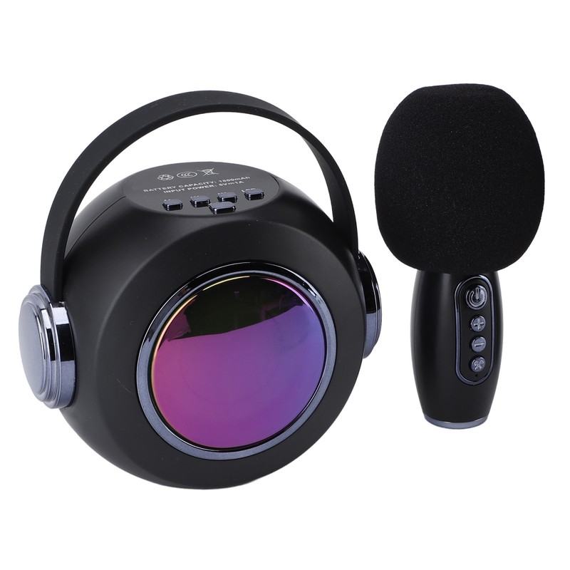 Bluetooth Mics Speaker Set with Colourful Light Effect Noise Reduction