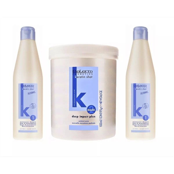 Salerm Keratin Shot Deep Impact Plus 1kg + 2 Shampoo 500ml
