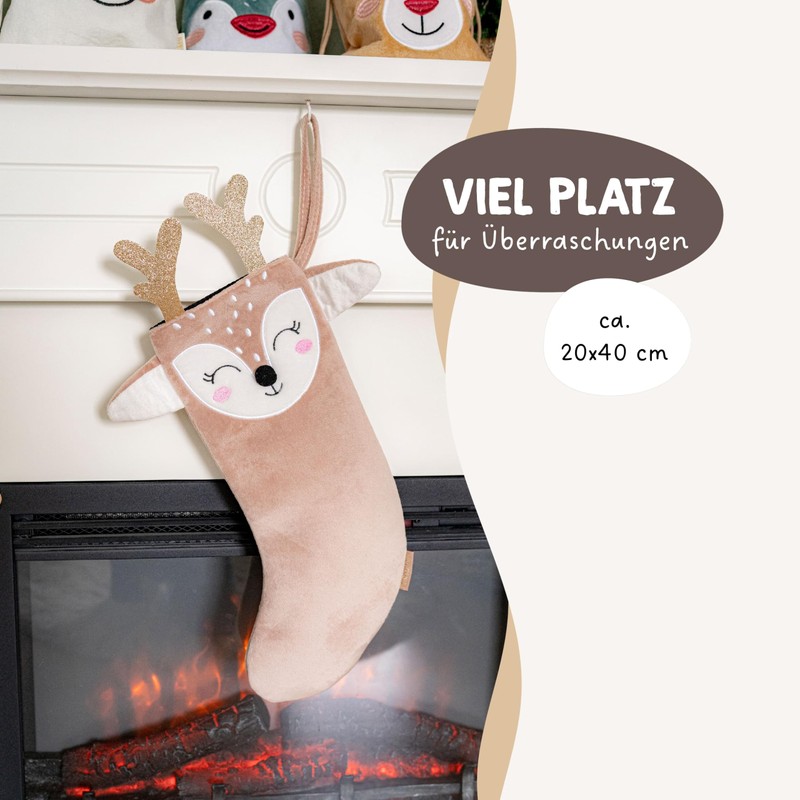 Papierdrachen Christmas Stocking, for Filling and Hanging on Fireplace or
