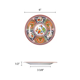 Thunder Group Peacock melamine dinnerware collection 6" plate, comes in dozen