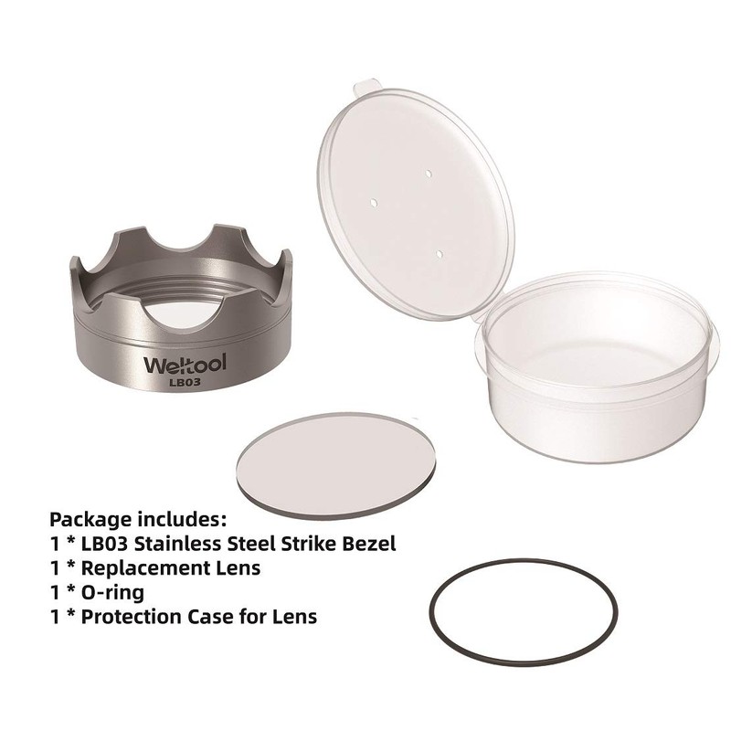 Weltool Flashlight Strike Bezel - 304 Stainless Steel for Maglite