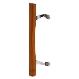 G.A.S Hardware Sliding Door Wood Handle Replacement - Chrome with Wood Patio Door Handle 10" with 6-5/8" Hole spacing - Sliding Patio Glass Door Handle Repair