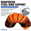8 Inch Flexible PVC Duct Hose, 25 FT Orange Exhaust