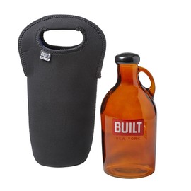 BUILT NY Glass Growler with Insulated Neopreane Tote, Black