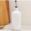 Unbranded Ceramic Oil Vinegar Dispenser Cruet White with Spout Funnel Labels Kitchen Cook