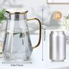 YTDTKJ Diamond Glass Pitcher 68 oz, 2 L Glass Water