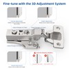 Chibery 4 Pack 1/4" Partial Overlay Soft Close Concealed Hinge