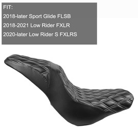 MOJINLIN White Motocycle Seat 2-UP seat Driver & Passenger Seat Front & RearFit for Harley FLSB Low Rider ST FXLR FXLRS FXLRST 2018-Later