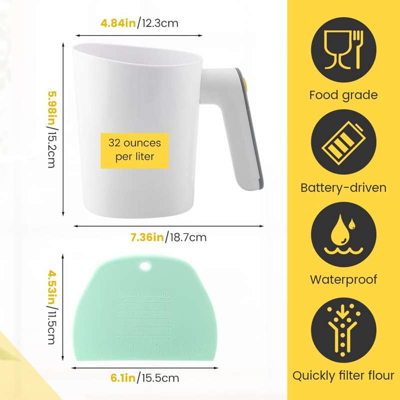 Electric Flour Sifter, Battery Operated Flour Sifter for Baking with