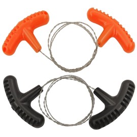 Pack of 2 Stainless Steel Wire Saw, Portable Pocket Saw, Rope Saw, Improved Hand Chainsaw, Manual Pocket Saw, Non-Slip Emergency Wire Saw with Loops for Outdoor Gardening, Hiking, Camping, 68 cm