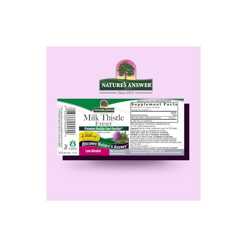 Nature's Answer | Milk Thistle, 2 000 Mg, 1 Oz
