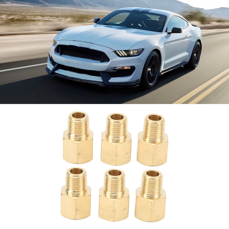 6PCs Brass Pipe Fitting Adapter 1/8 BSPT Female NPT Vehicle