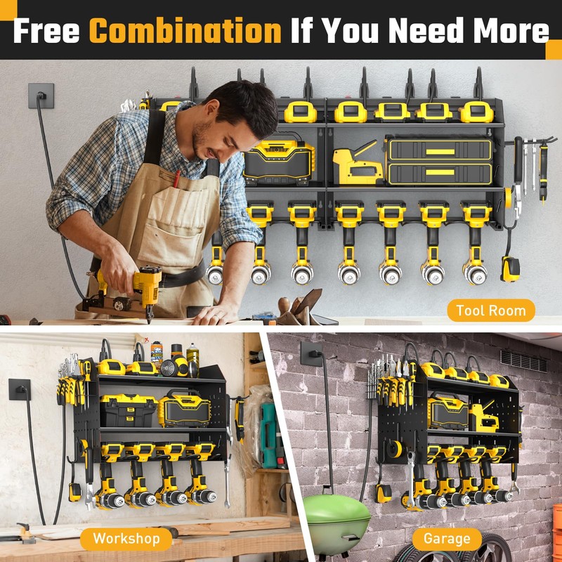 ZESEN Power Tool Organizer Wall Mount, 3 Layer Charging Station