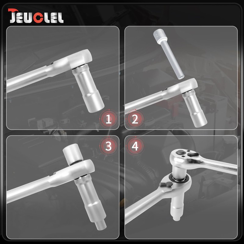 JEUCLEL 18PCS Suspension Shock Absorber Strut Nut Removal Tool Socket