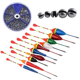 Bangbobi Floats Set - 10 Fishing Floats Made of Durable Foam with Fishing Lead, Highly Visible for Trout and Coarse Fish Fishing - Fishing Accessories