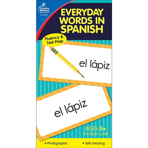 Carson Dellosa | Everyday Words in Spanish Flash Cards | All Ages, 104ct