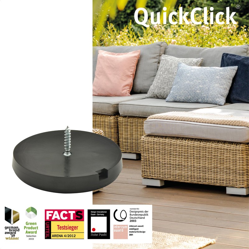 'Wagner QuickClick® Chair Glides – Set of 4 Screw-On/Black ",