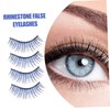 Baluue 5pairs False Lashes Rhinestones Dramatic Eyelashes for Eye-catching Makeup