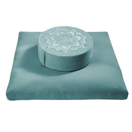 hunnidspace Meditation Cushion with Washable Premium Velvet Cover,100% Memory Foam Square Floor Cushion and Buckwheat Cushion Seating for Adults and Children Sitting, Yoga, Reading