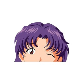 Evangelion Asuka Rei Misato Eva 01 Peeker Anime Manga Decal Sticker Ideal for Car Laptop Skateboard 5.5" in (Misato)