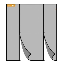 Yotache Magnetic Screen Door Fits Door Size 74 x 80, Screen Size 76" x 81" Double-Sided Opening Reinforced Mesh with Strong Magnets for Sliding Door, Large Front/Back Patio Doors | yotache