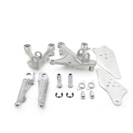XKMT-Silver/Polished Front Rider Foot Pegs Bracket Compatible With Zx6R 2005 2006 2007 2008 [B00YWCUA8O]