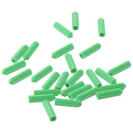 SHUATI Fixing Wall Anchor 200pcs 8mm x26mm Self Tapping Green Masonry Screw Hardware Plastic Drywall Plugs Anchors Engineering Construction