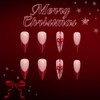 Christmas Press on Nails Long Almond Fake Nails with Cute