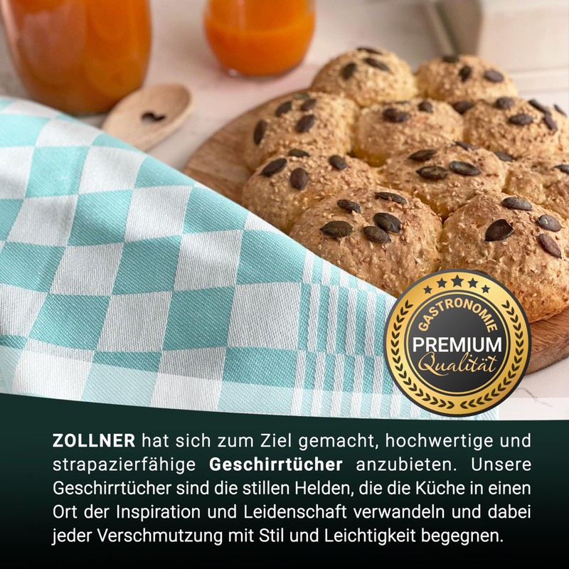 ZOLLNER 352 Tea Towels, 65 x 65 cm, 100% Cotton,
