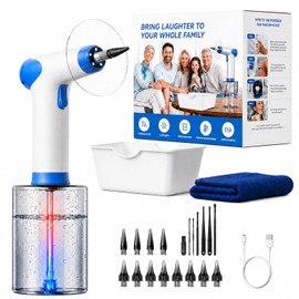 Ear Wax Removal, Electric Ear Wax Removal Kit with Digital Temperature Display, Ear Cleaner with 4 Pressure Modes, with 12 TipsSet and Towel, Earwax Removal Kit of Adults Kids, Ncludes Basin