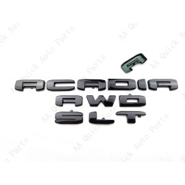 GMC 6P Gloss Black Door Rear Tailgate Acadia SLT AWD OVERLAY Emblem 2020-2023 Acadia