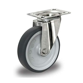 Transport Castors Stainless Steel 125 mm Swivel Castor Rubber Wheel Stainless Steel Castors
