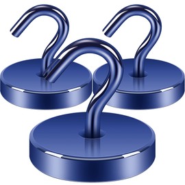 Neosmuk Magnetic Hooks, Cruise Ship Essentials, 170lb+ Heavy Duty Magnetic Hooks for Cruise Cabins, Refrigerator, Grill, Hanging, and Travel | Extra Strong Must-Haves Magnet Hook,Navyblue