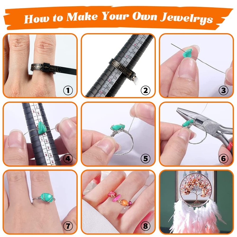 HONGTEYA 28 Colors Crystal Jewellery Making Kit with 1630 Pcs