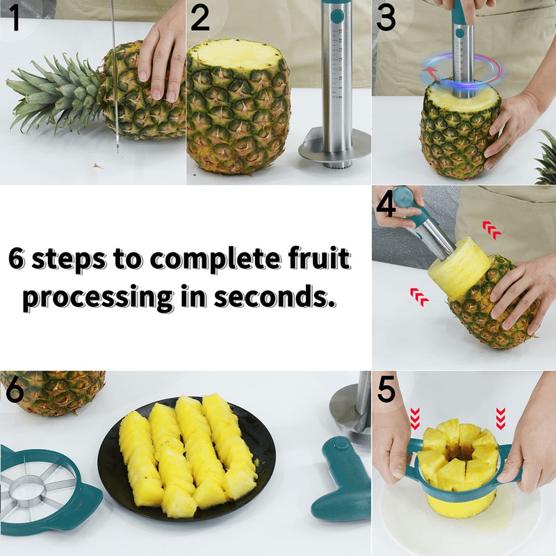 Newness Pineapple Corer and Slicer Tool, Robust Pineapple Core Remover