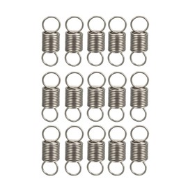 sourcing map Extended Tension Spring Wire Diameter 0.02", OD 0.2", Free Length 0.59" Stainless Steel Small Dual Hook Tension Spring for Machinery Construction Industrial 15pcs