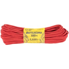 GOLBERG G 100 Feet of True Heavy-Duty American Made BattleCord – Ultra-Strong Outdoor Tactical Survival Paracord – 2650 Pound Tensile Strength – (Red)