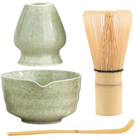 XPSSJMU Matcha Set, Matcha Stirrer, Matcha Stirrer, Matcha Stirrer Set, Ceramic Matcha Set Including Matcha Bowl with Pourer, Matcha Stirrer Stand and Bamboo Spoon, Best Gift for Your Loved Ones
