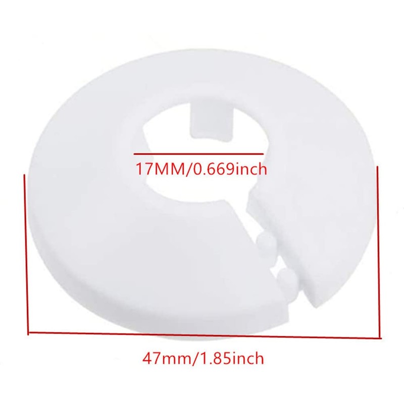 Wall Flange Cover Collars Plastic Radiator Pipe Collars, 4 Pieces,Water