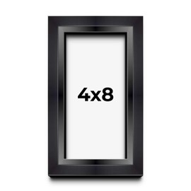 4x8 Inch Shadow Box Black Beveled Display Frame | 1.5 Inches Deep | 1 Inch Wide Moulding | Includes Shatter Resistant Acrylic Plexiglas, Acid-Free Backing and Hanging Hardware