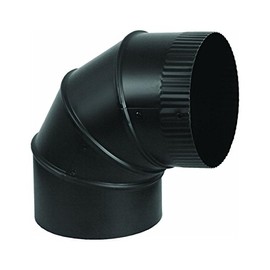 UNITED STATES HDW BM0013, Black, Adjustable Stove-Pipe Elbow, 24 Gauge, 5