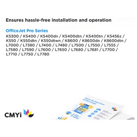CMYi 88XL Replacement Combo Pack Ink Cartridges for HP OfficeJet Pro K5456z, K550, K550dtn, K550dtwn, K8600, K8600dn, K8600dtn, L7000, L7380, L7400, L7480, L7500 (1 Black, 1 Cyan, 1 Magenta, 1 Yellow)