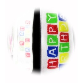 The New 5 Yards Happy Birthday White Wired Ribbon 1 1/2" W Perfect for Crafting, Gift Wrapping, and Decorating Ribb1w00732