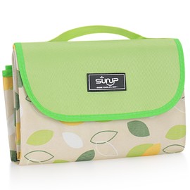 SUNUP 78"x 72" Large Picnic Blankets, Foldable Sand Beach Mat, Lightweight Waterproof Camping Blankets for Hiking, Travel, Family Outing